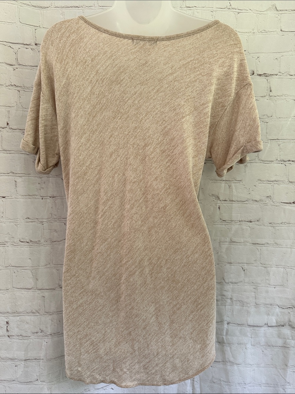 Olivia Blu Light Beige V-Neck Women's knit top size L - Picture 5 of 6